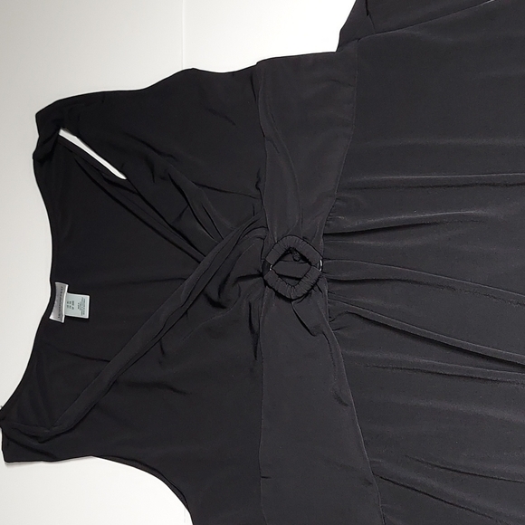 Motherhood Maternity Sleeveless V-Neck Maxi Dress w/ Tie Waist Black  XL - Picture 2 of 9